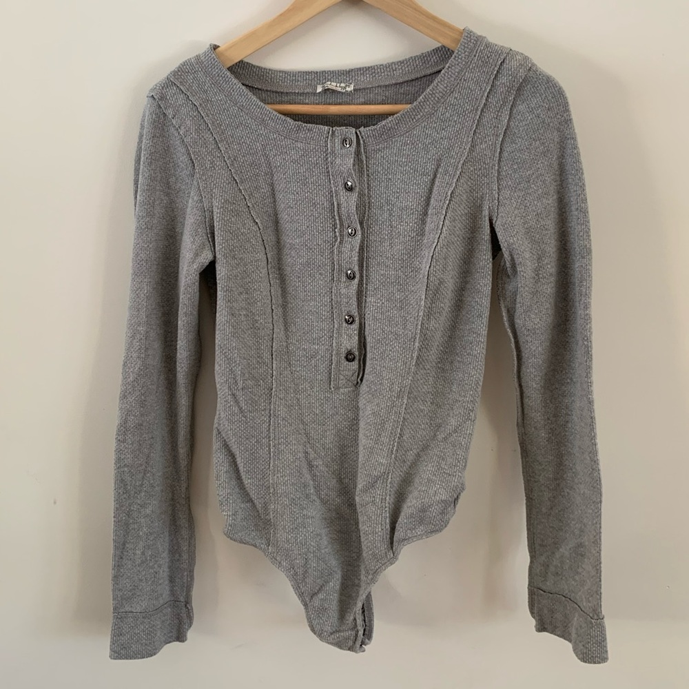 Free People Waffle Knit Bodysuit